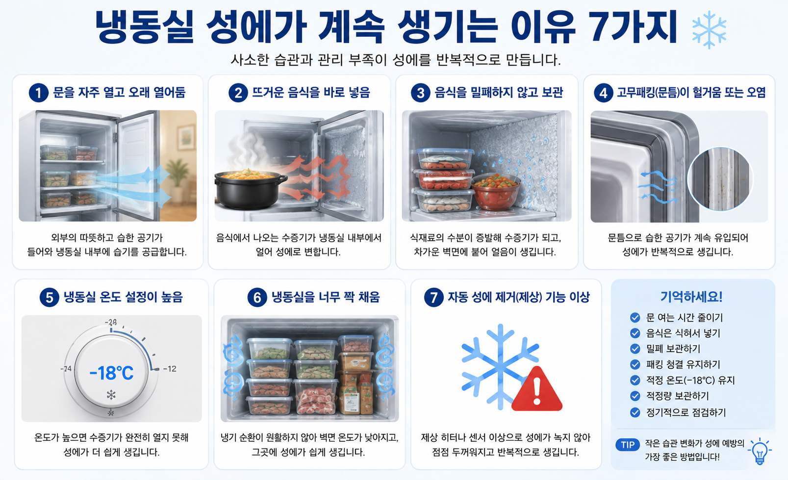 냉동실 성에가 계속 생기는 이유 7가지 정리 이미지