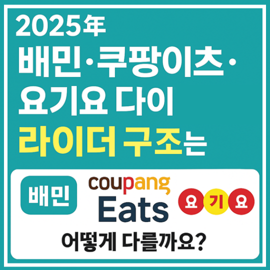 배민·쿠팡이츠·요기요 등 국내 3대 배달 플랫폼의 라이더 구조