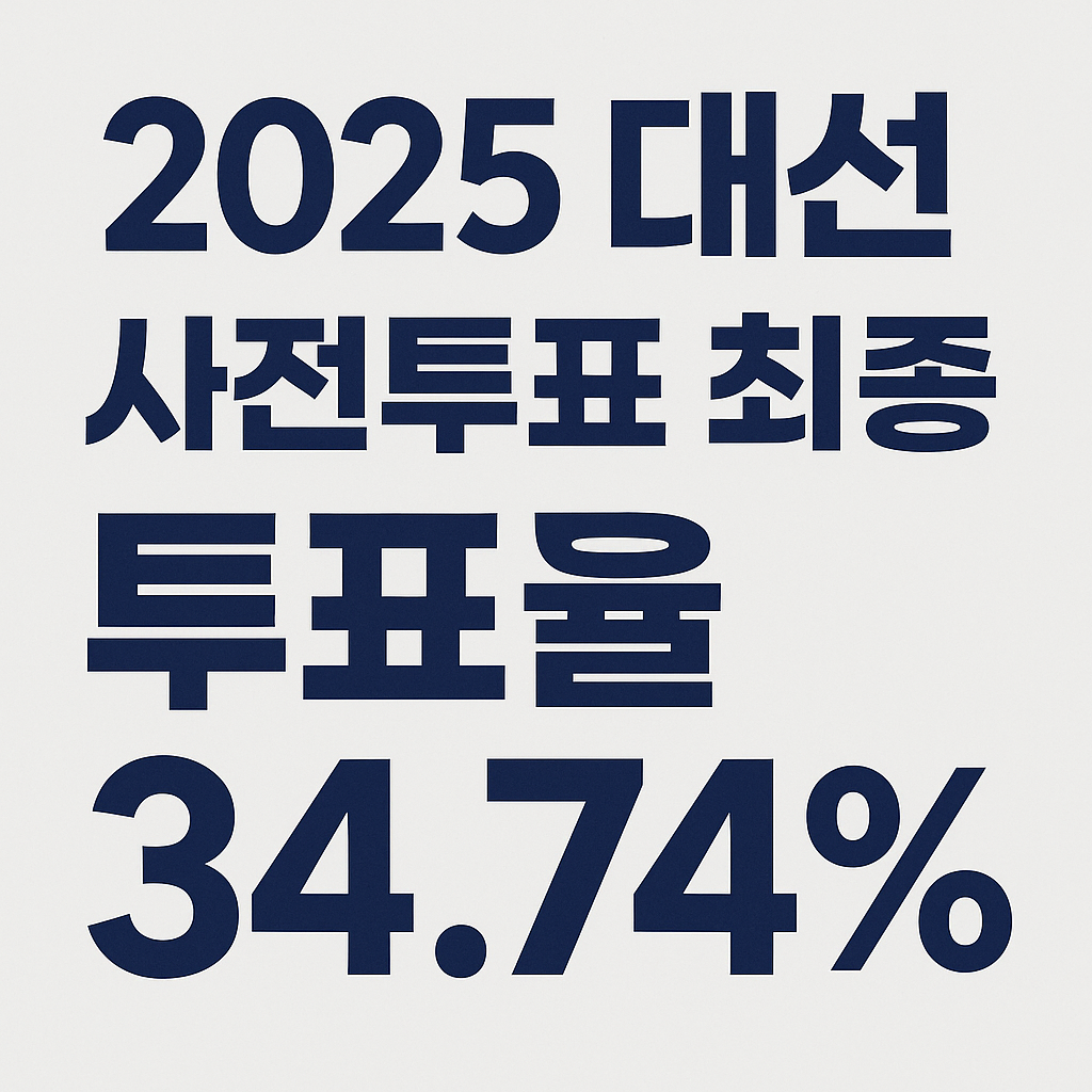 2025 대선 사전투표 최종 투표율 34.74%