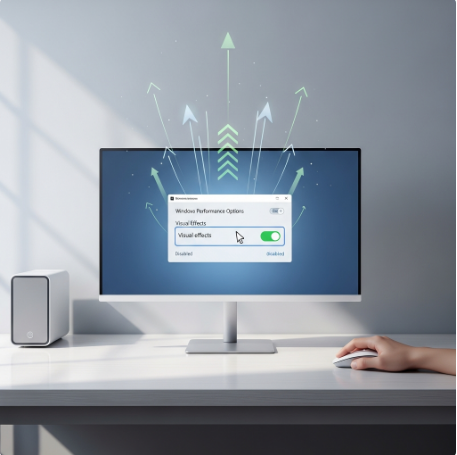 저사양 PC의 시각 효과를 끈 후 빨라진 컴퓨터 속도