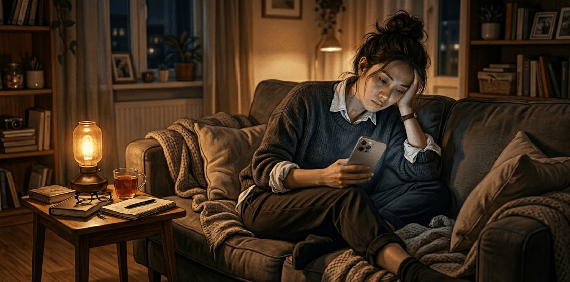 퇴근 후 무기력한 직장인 모습