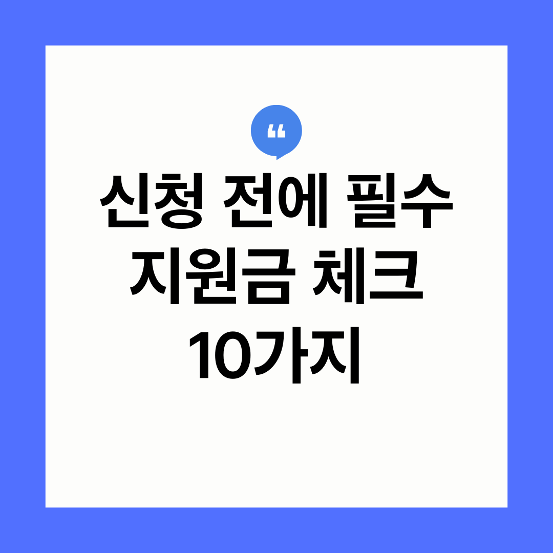 정부지원금 신청 전 체크리스트 10가지 2026 필수 확인 사항