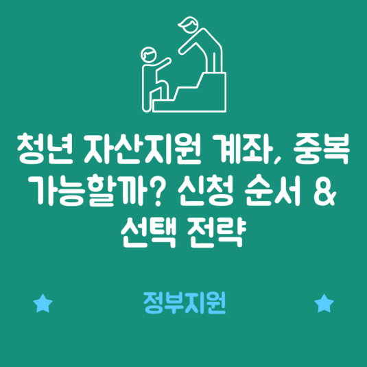청년 자산지원 계좌, 중복 가능할까? 신청 순서 & 선택 전략