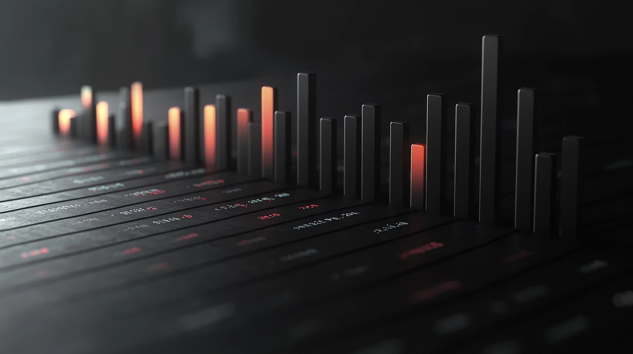 화려한 금융 환경에서 국내 ETF 분기별 성과를 보여주는 정밀 그래프로, 선명한 색상과 역동적인 조명이 돋보이면서 정확성과 예견된 미래감을 전달합니다.