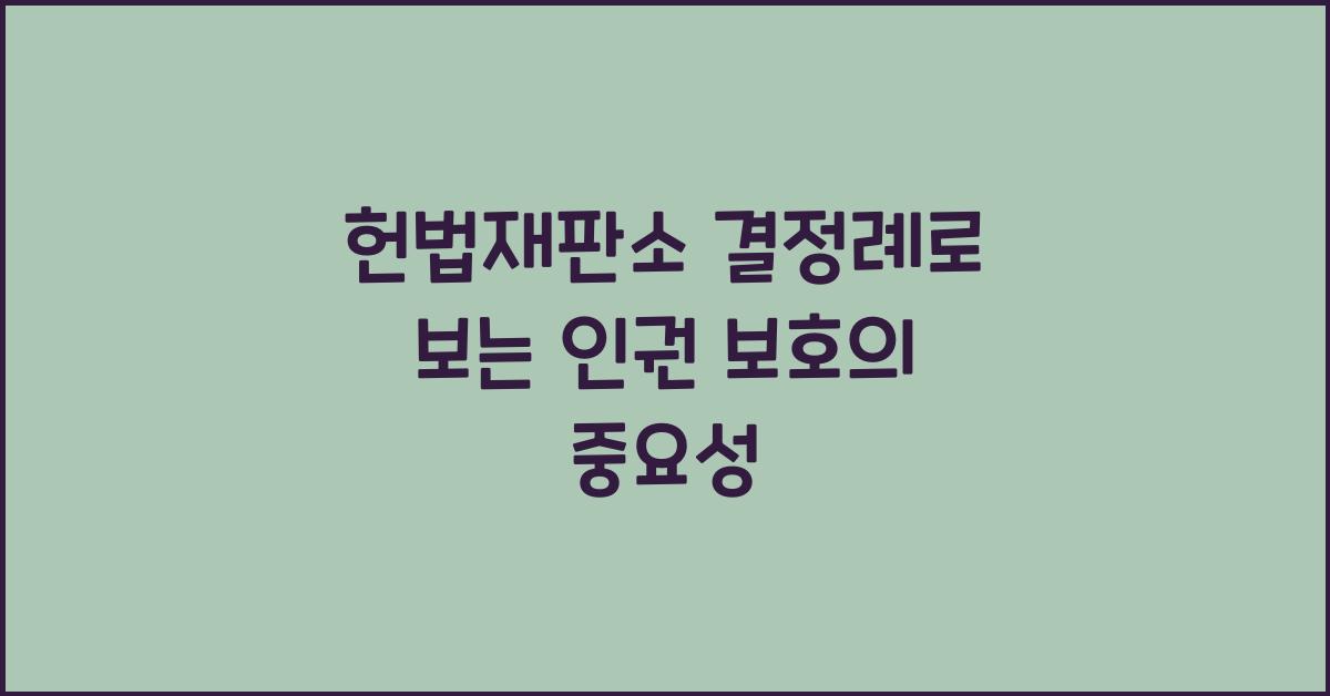 헌법재판소 결정례