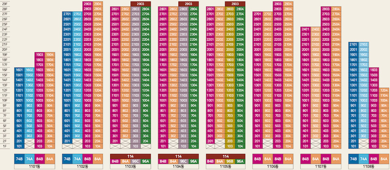 힐스테이트 자이 아산센텀 동호수 층별 배치도