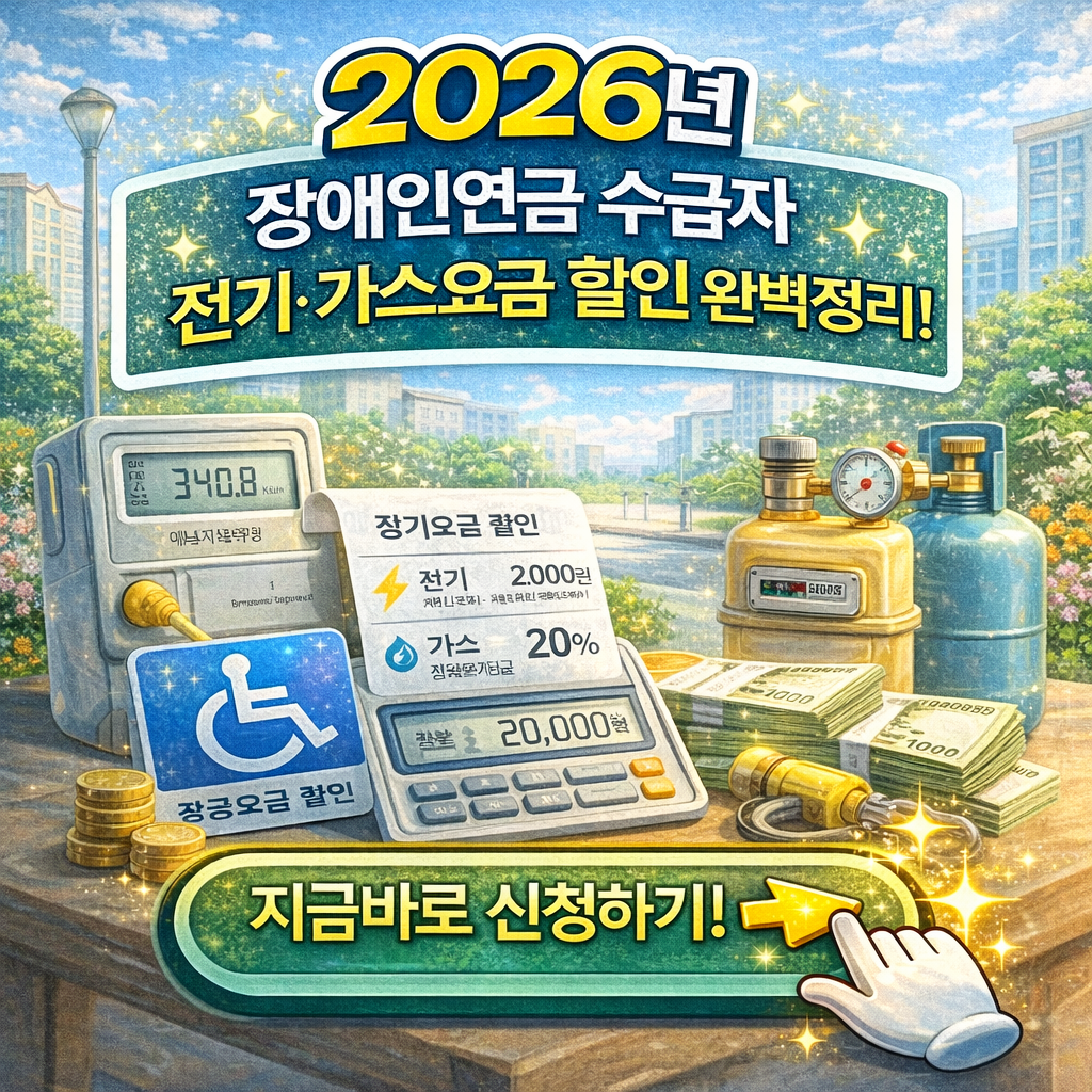 에너지바우처 2026 장애인연금 수급자 전기&middot;가스요금 할인 총정리 ❘ 정부 지원금 놓치지 마세요!