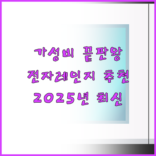 가성비 최고의 전자레인지 추천 202..