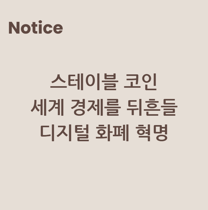 스테이블 코인, 세계 경제를 뒤흔들 디지털 화폐 혁명