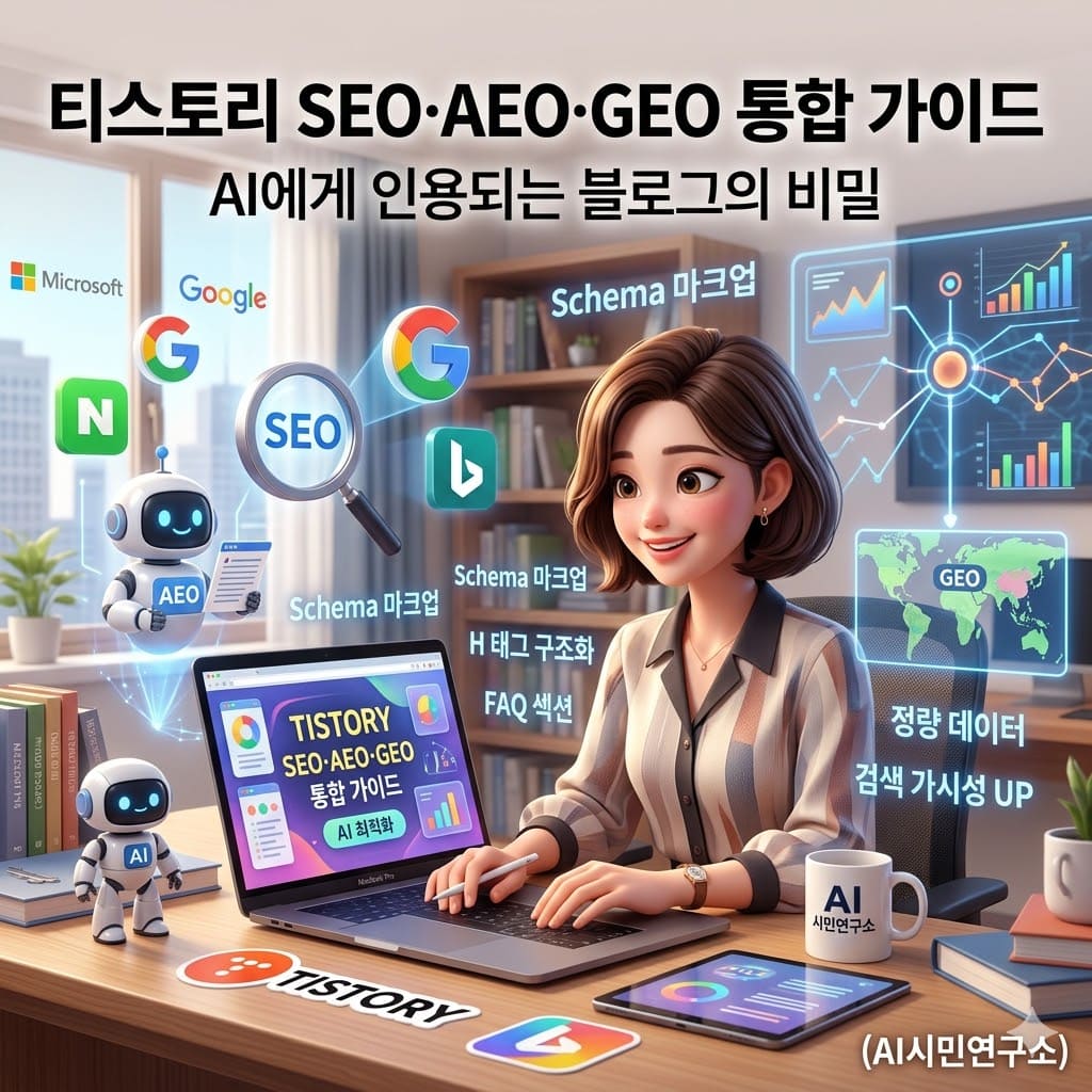 티스토리 SEO&middot;AEO&middot;GEO 통합 가이드 - AI에게 인용되는 블로그의 비밀 (AI시민연구소)