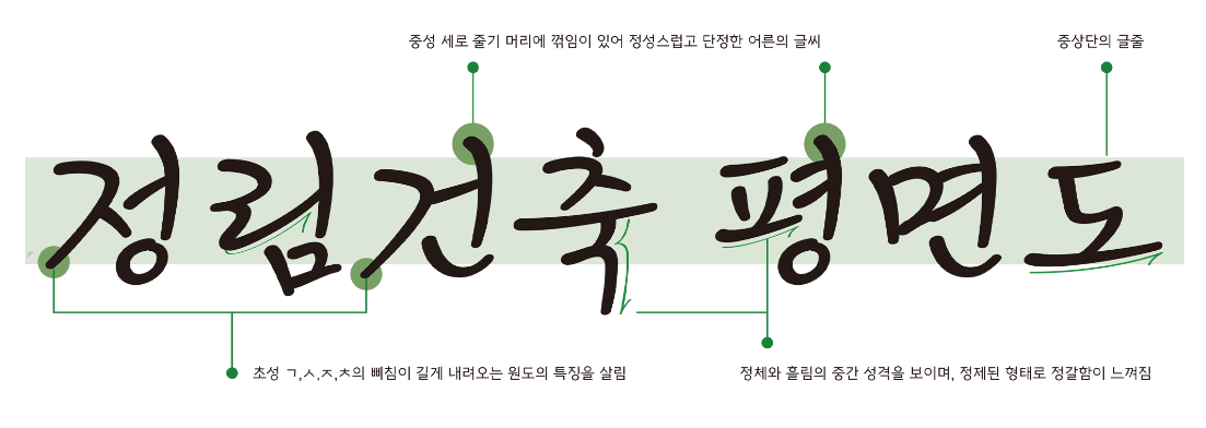 김정철 손글씨체 특징