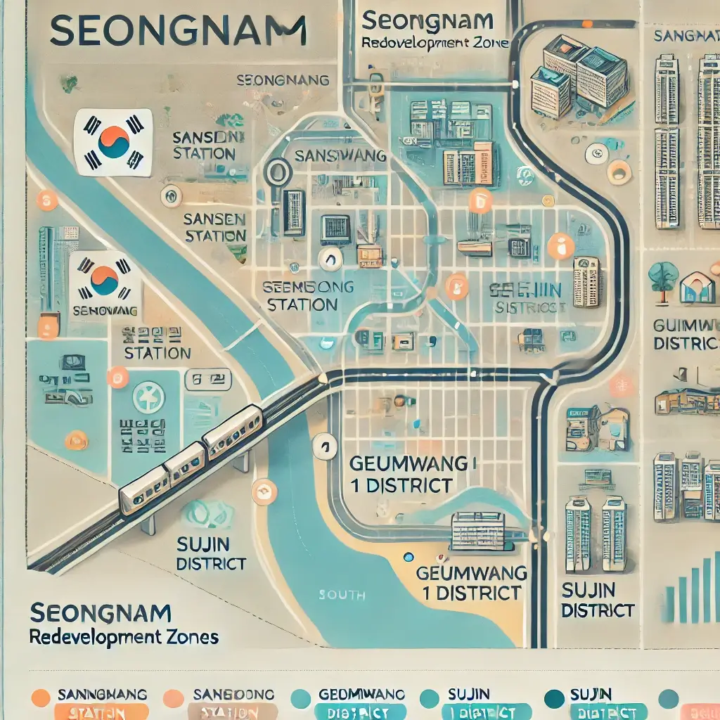 성남 재개발 지도 - 주요 정비구역