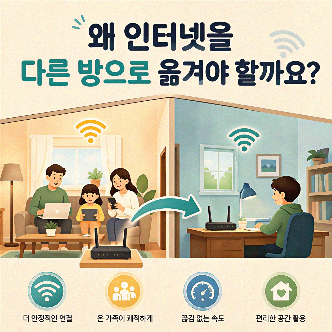 거실 인터넷, 안방까지 깔끔하게 연결하는 방법