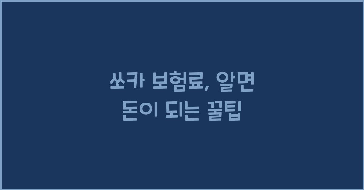 쏘카 보험료