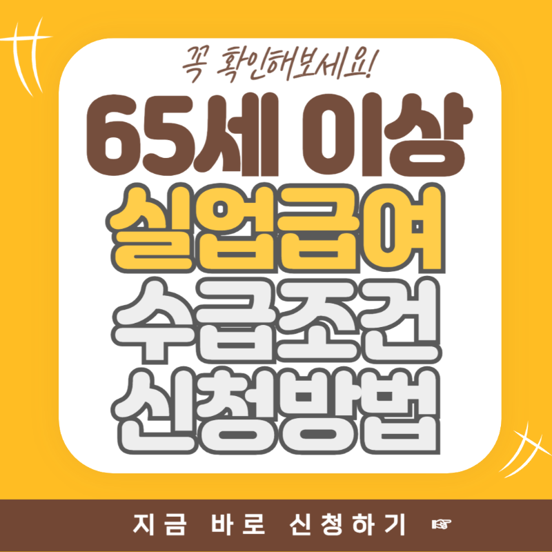 65세이상 실업급여 조건