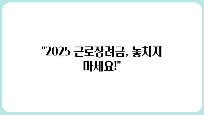 2025 근로장려금 반기신청 가능? 지급일·신청기간 한눈에 정리