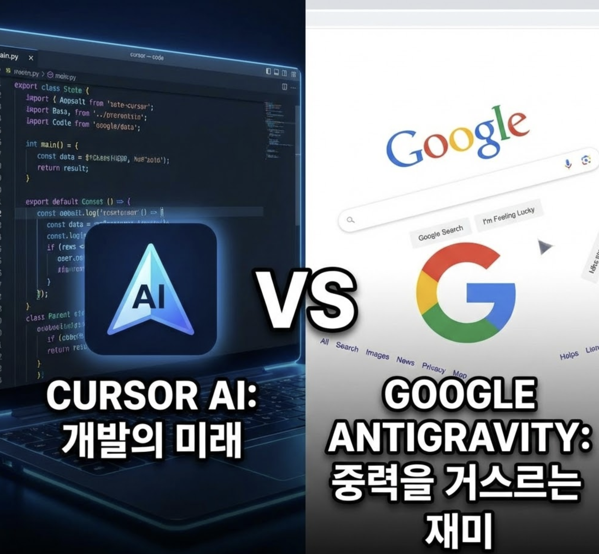 커서(Cursor) AI vs 구글 안티그래비티 완벽 비교