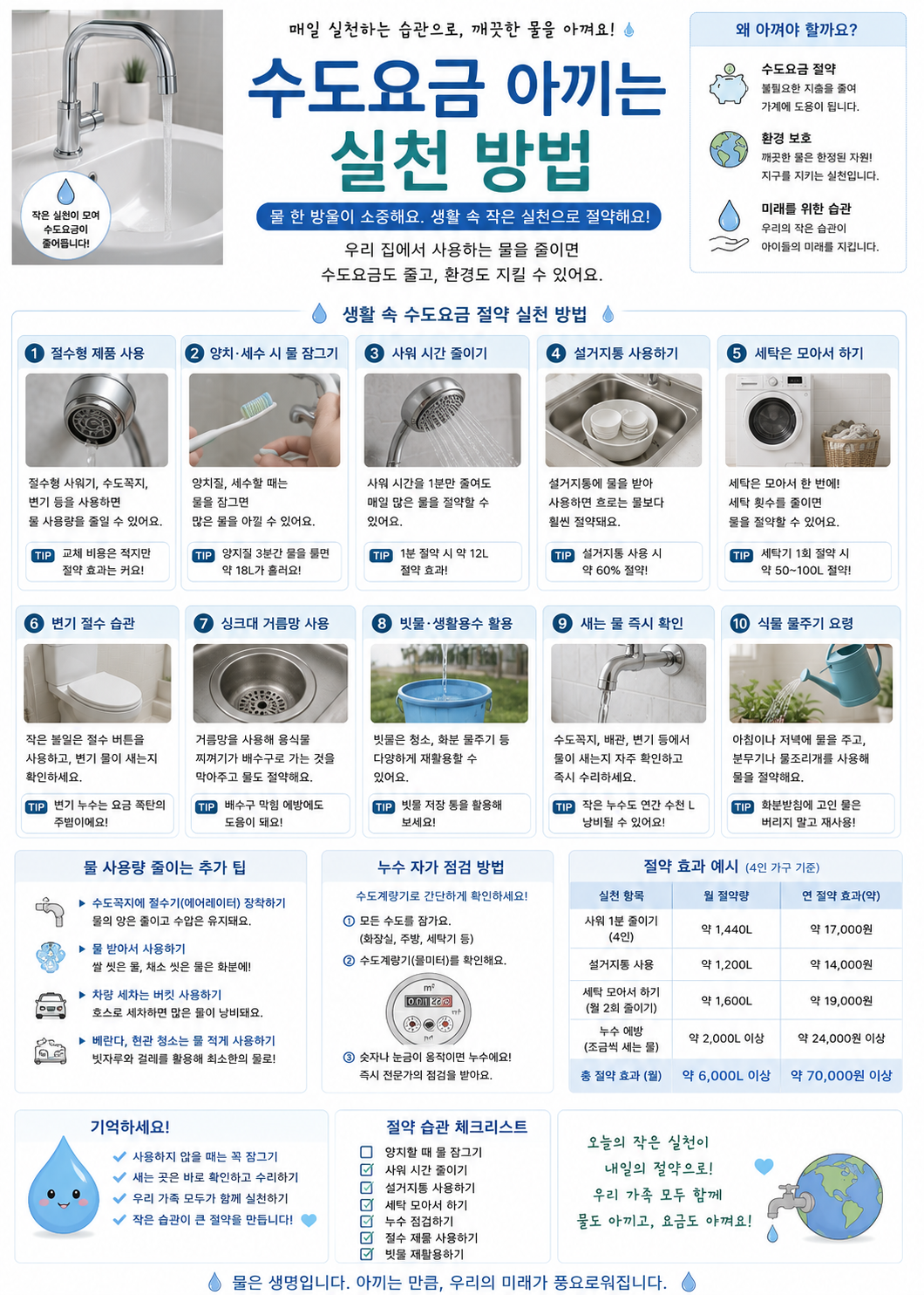 수도요금 아끼는 실천 방법 관련 사진