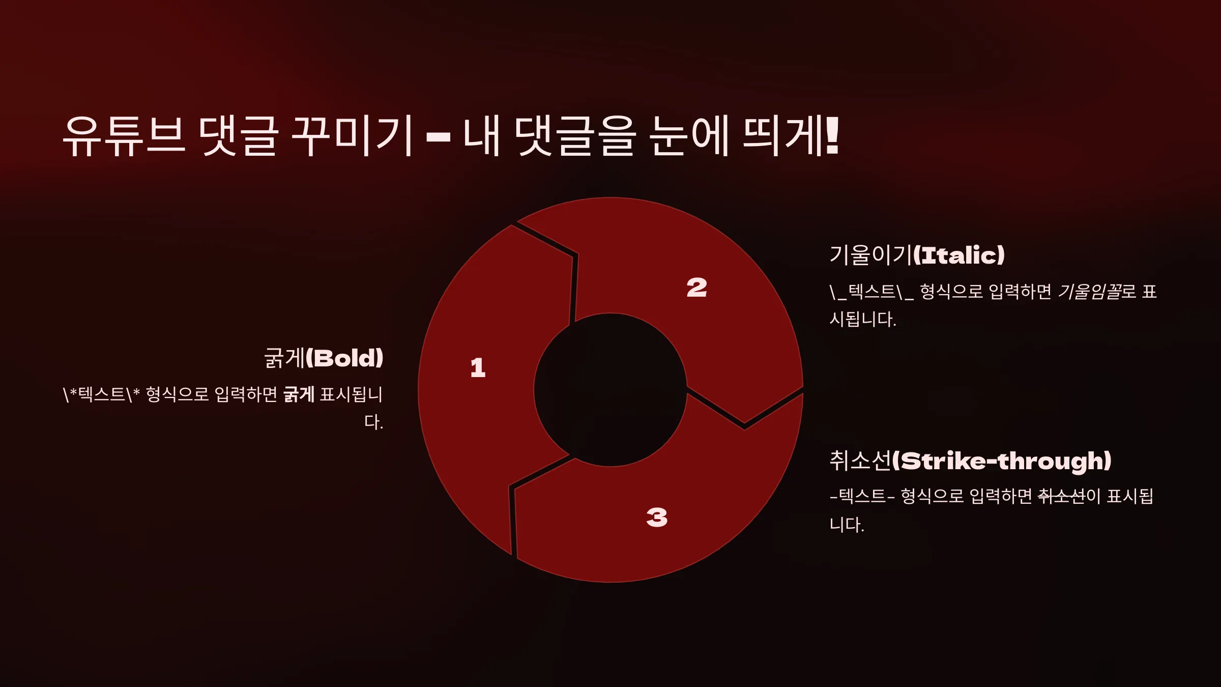 유튜브 댓글 꾸미기 – 내 댓글을 눈에 띄게!