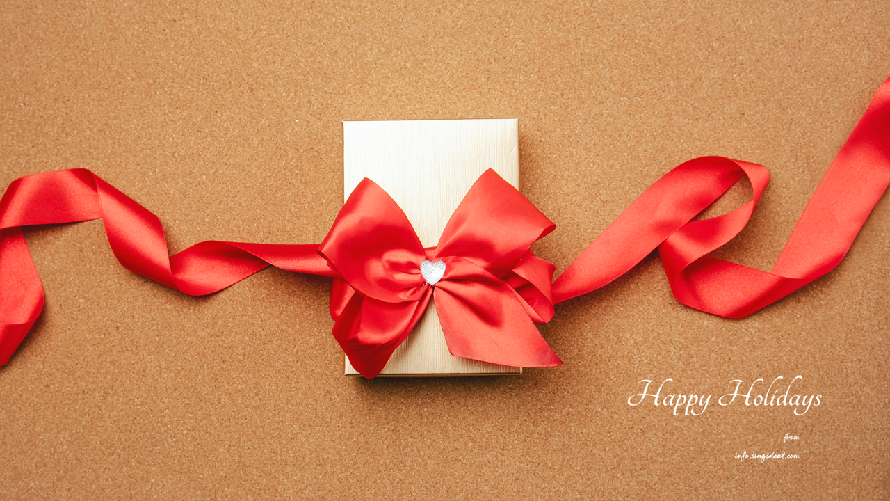 09 붉은색 리본 C - Happy Holidays 크리스마스배경화면