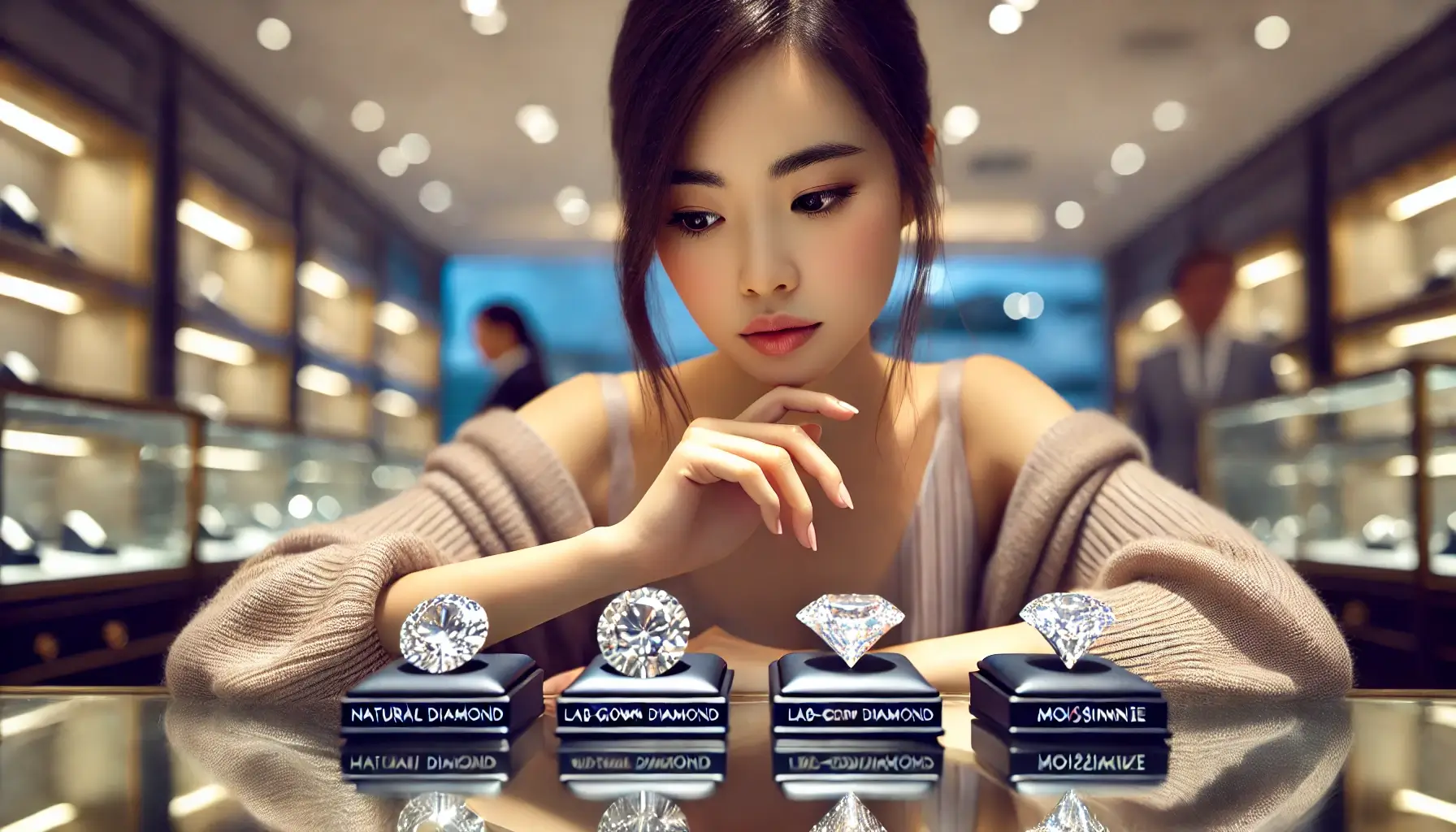 랩다이아몬드 vs 모이사나이트 vs 천연 다이아몬드&amp;#44; 가격 비교