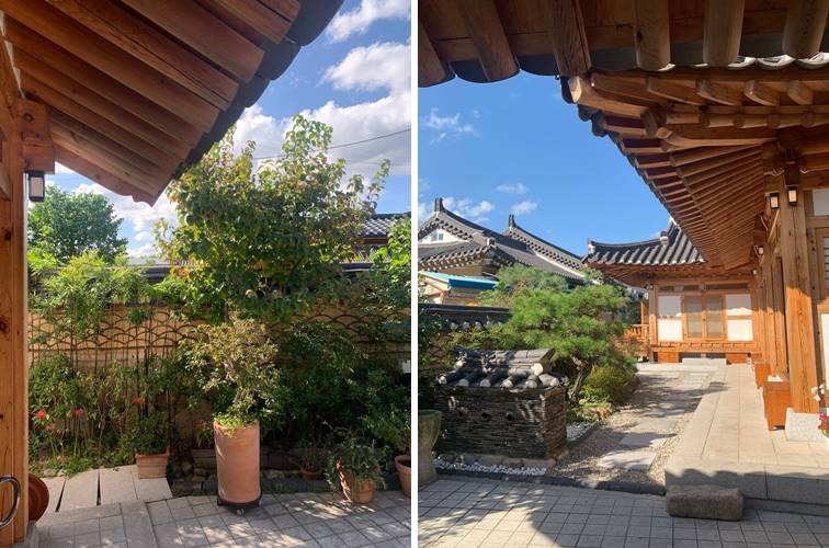 아침의 위연재 전통 한옥숙소