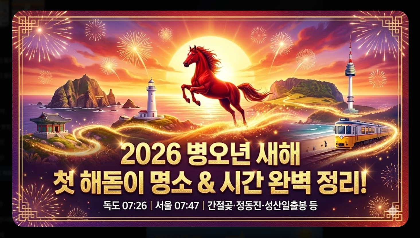 2026년 1월 1일 해돋이 시간 전국 총정리