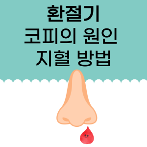 환절기 건조한날씨로 코피가 나는 이미지입니다.