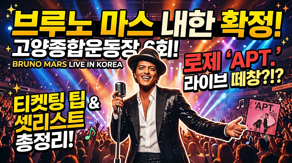 브루노 마스 내한 확정 고양종합운동장 티켓팅 팁 셋리스트