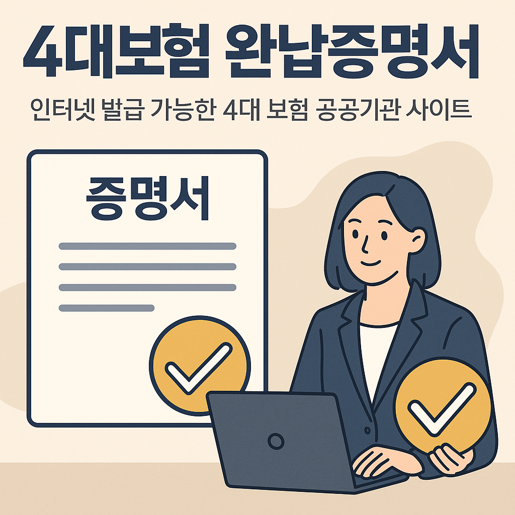 4대보험완납증명서 인터넷 발급