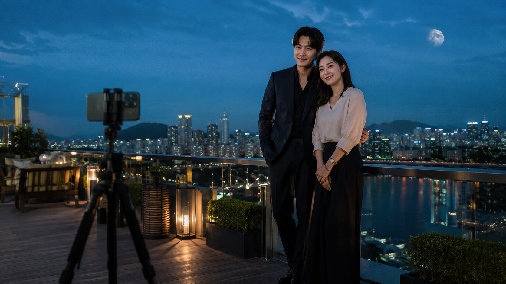 연예인과 함께 사진을 찍는 꿈 해몽 장면