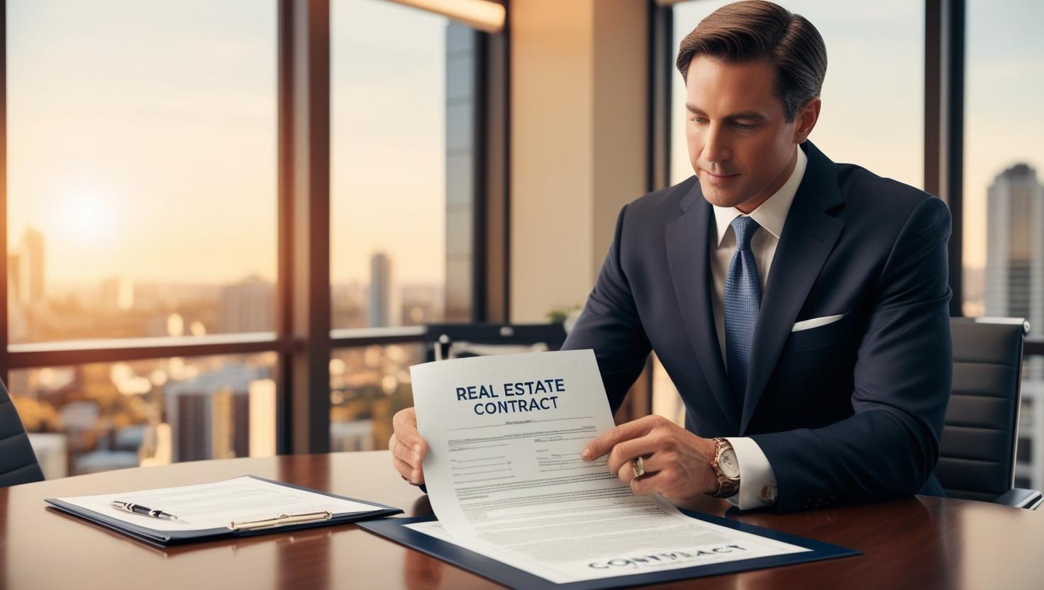 부동산 계약서를 검토하는 투자자