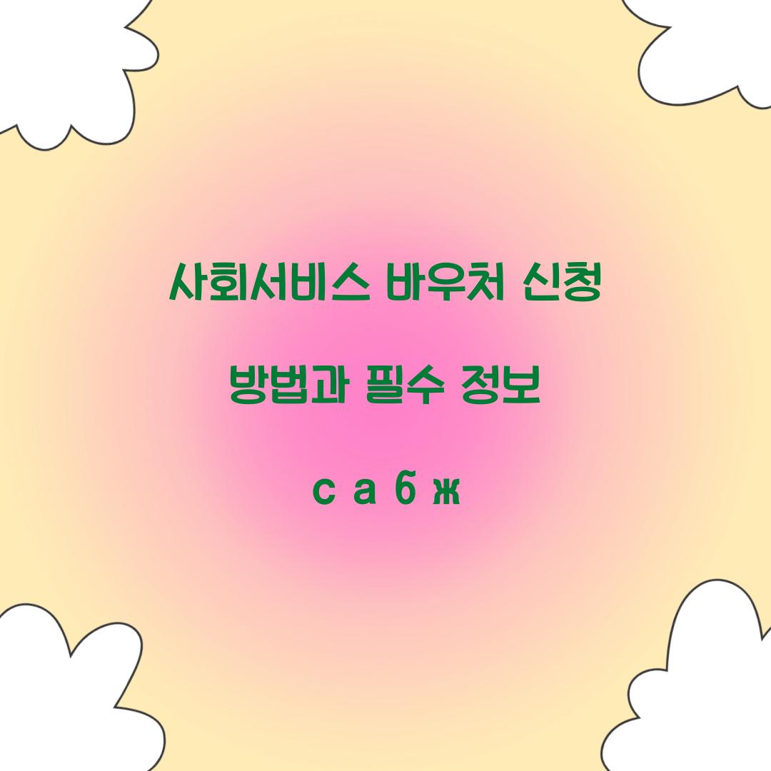 사회서비스 바우처