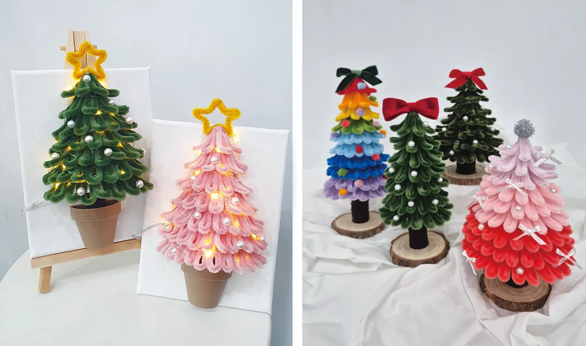 다양한-컬러-모루-크리스마스-트리