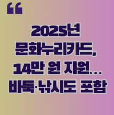 2025년 문화누리카드