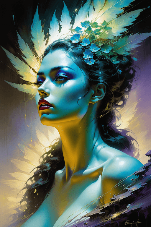 Playground AI로 생성한 그림(1) - 푸른 빛의 요정