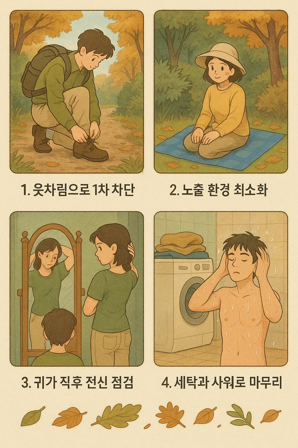 실전 예방법 : 가을 풀숲 앞에서 지키는 4단계 방어막