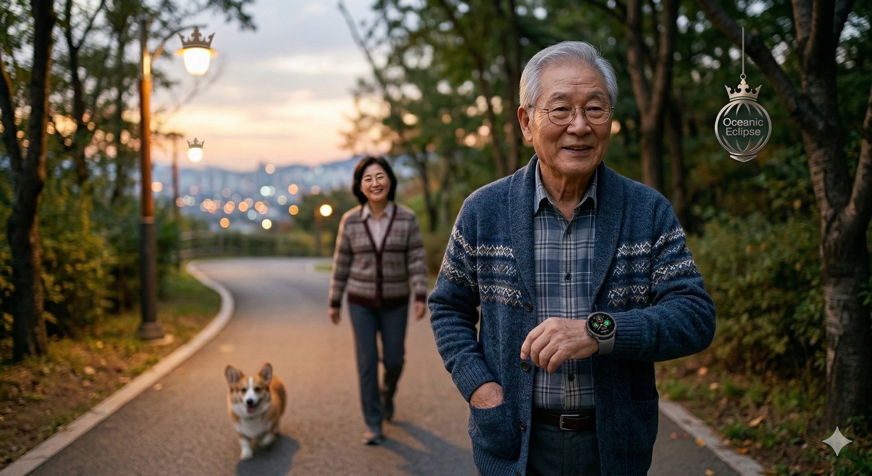 스마트 워치 착용한 아버지