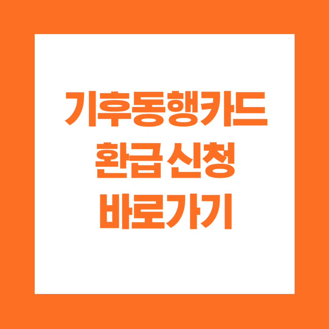 기후동행카드 환급 신청 방법