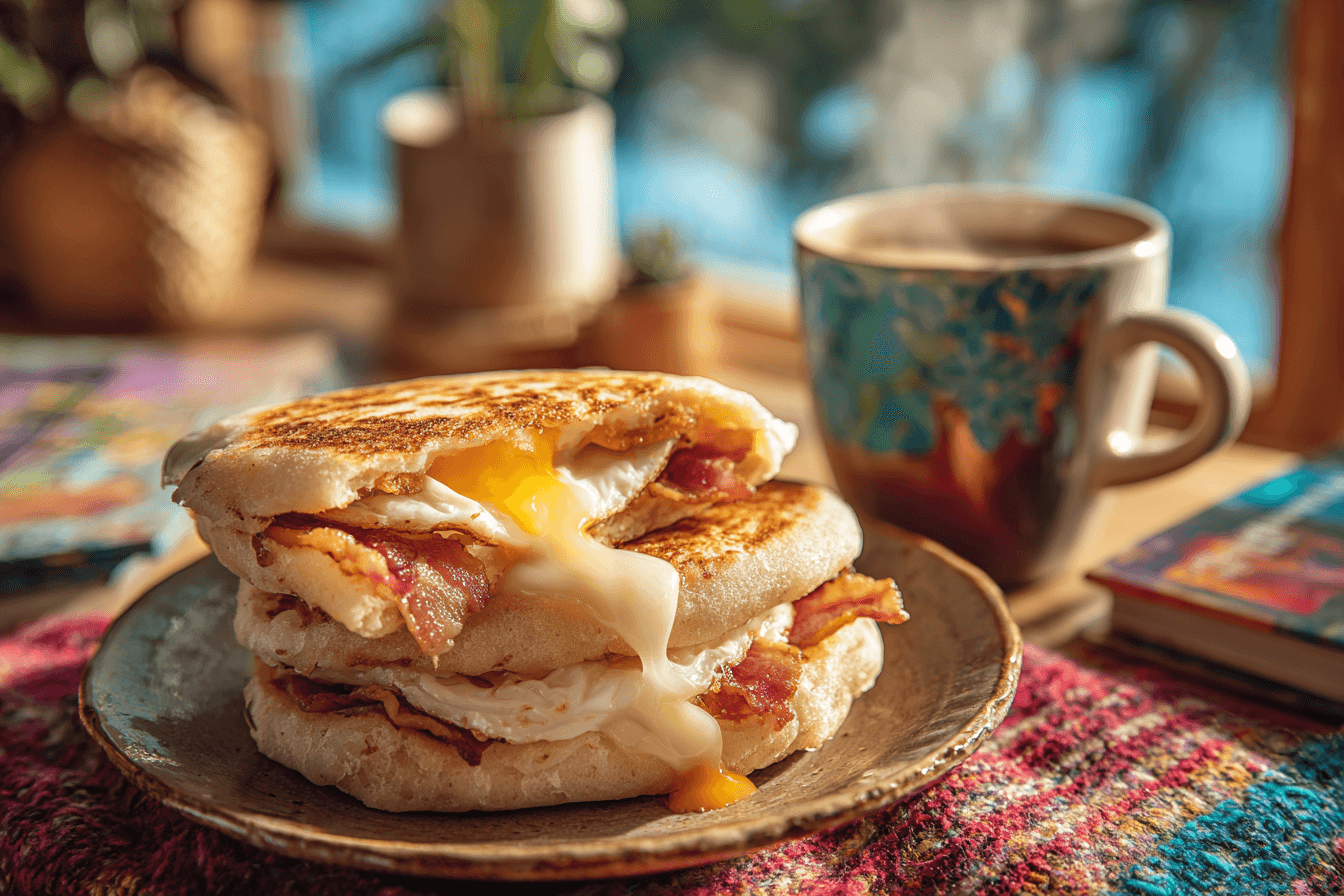 치즈가-가득-들어있는-맥머핀-이미지