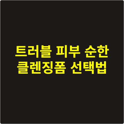 트러블 피부 순한 클렌징폼 선택법