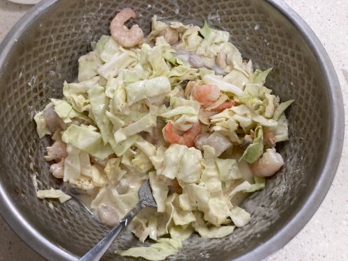 간단하지만 맛있는 해물오코노미야끼 레시피