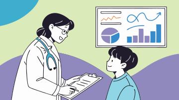 청소년건강검지 결과를 안내받고 있는 청소년