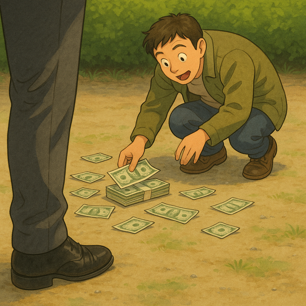 남이 돈을 줍는 걸 보는 꿈