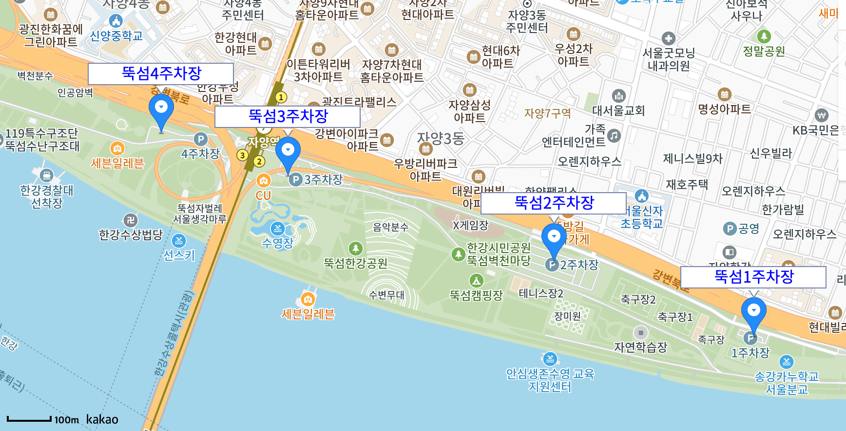 뚝섬한강공원 주차장 실시간 주차 자리 확인 팁