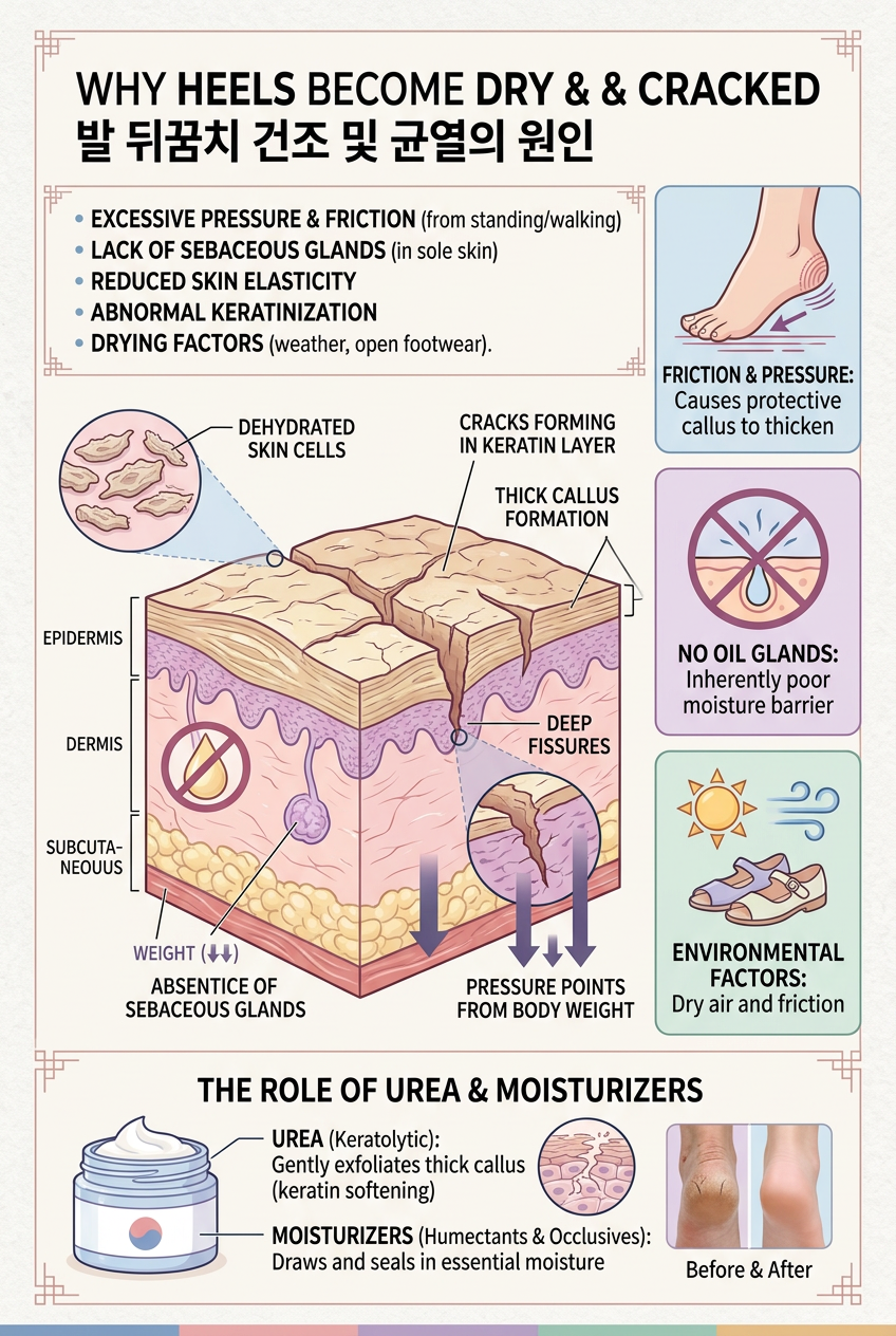 발뒤꿈치 갈라짐 원인 각질 건조