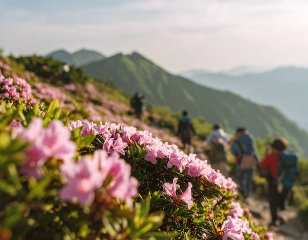황매산철쭉축제 철쭉군락 능선 트레킹 코스