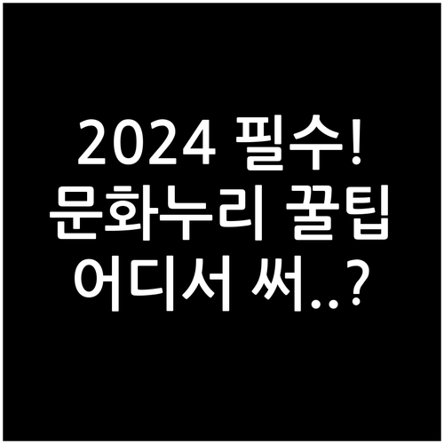 2024년 문화누리카드 지원 내용과 ..