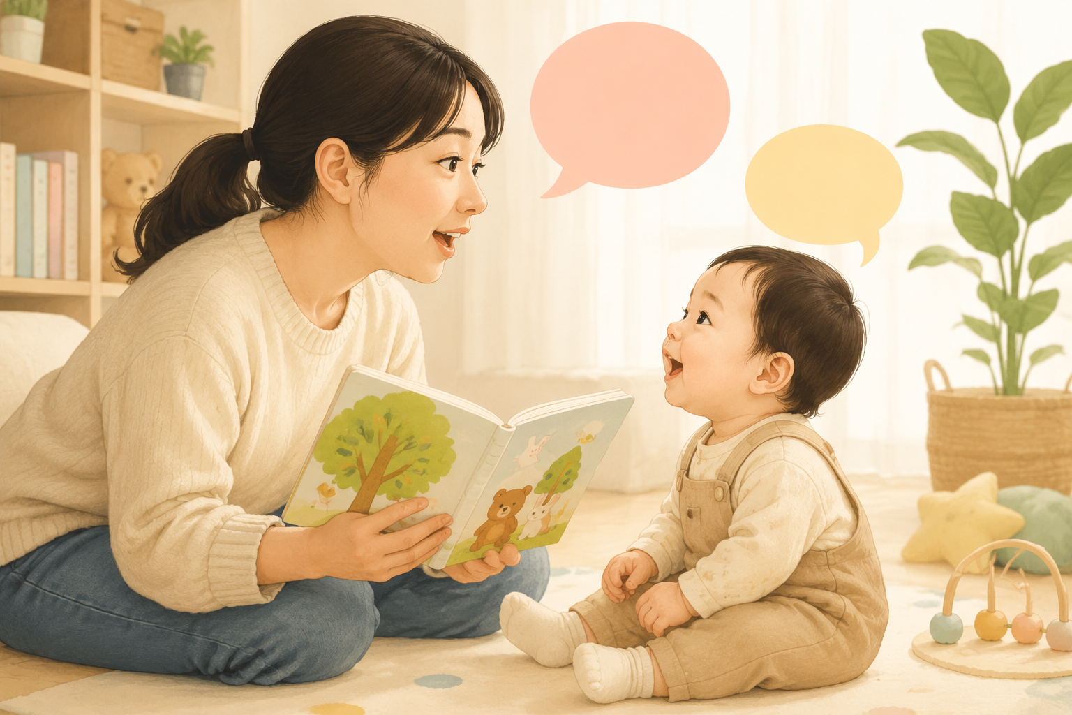 아기 언어 발달과 부모의 말걸기