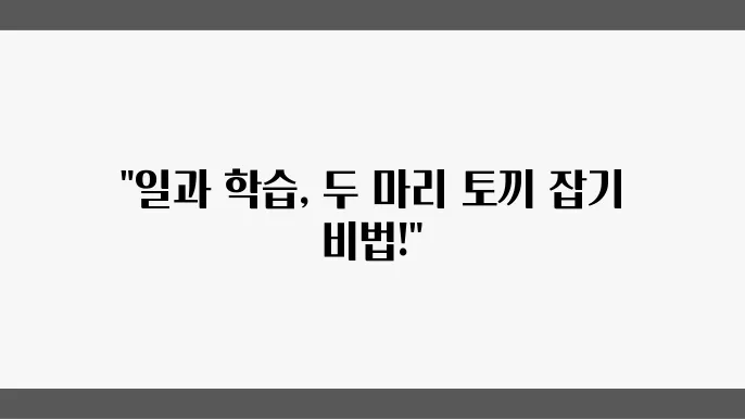 직장인 자기개발: 일과 공부의 완벽한 조화